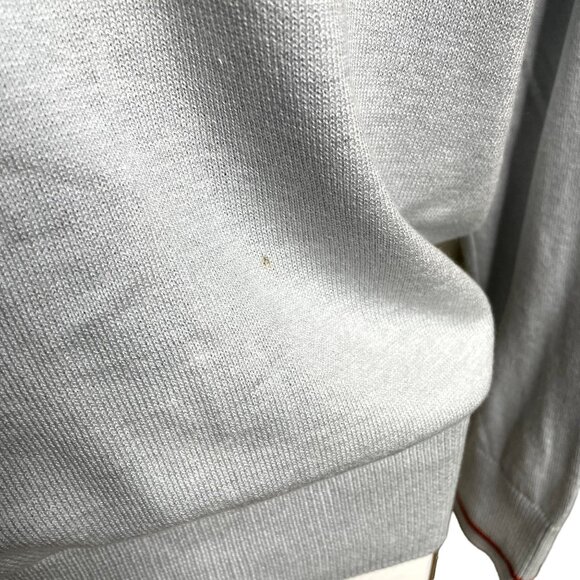 Mens  Gray  Sweater Pullover V Neck Preppy Y2K Shirt Size XL u - Picture 5 of 6